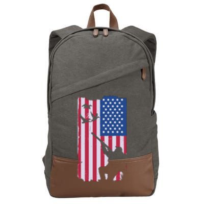 USA Hunting Flag Cotton Canvas Backpack