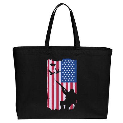 USA Hunting Flag Cotton Canvas Jumbo Tote