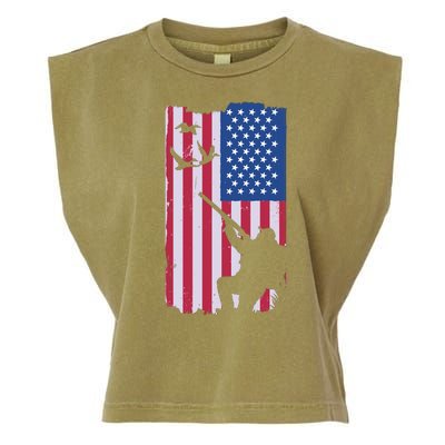 USA Hunting Flag Garment-Dyed Women's Muscle Tee