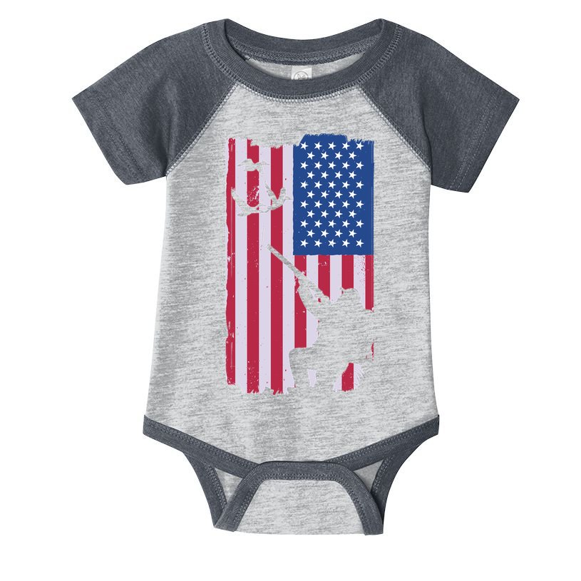 USA Hunting Flag Infant Baby Jersey Bodysuit