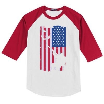 USA Hunting Flag Kids Colorblock Raglan Jersey