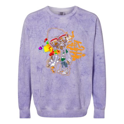 Urban Hip Hop Graffiti Art Graphic Colorblast Crewneck Sweatshirt