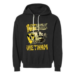 Uh1 Huey Helicopter 1st Cavalry Division Vietnam Veteran Garment-Dyed Fleece Hoodie