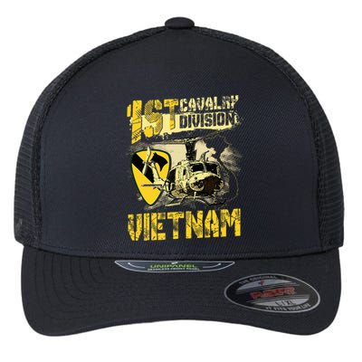 Uh1 Huey Helicopter 1st Cavalry Division Vietnam Veteran Flexfit Unipanel Trucker Cap