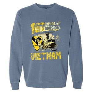 Uh1 Huey Helicopter 1st Cavalry Division Vietnam Veteran Garment-Dyed Sweatshirt