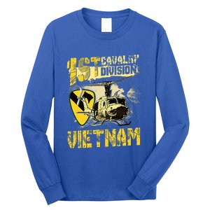 Uh1 Huey Helicopter 1st Cavalry Division Vietnam Veteran Long Sleeve Shirt