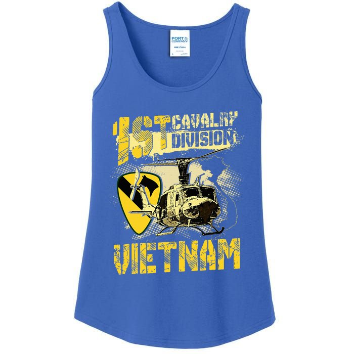 Uh1 Huey Helicopter 1st Cavalry Division Vietnam Veteran Ladies Essential Tank