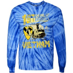 Uh1 Huey Helicopter 1st Cavalry Division Vietnam Veteran Tie-Dye Long Sleeve Shirt