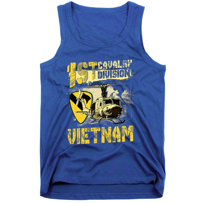 Uh1 Huey Helicopter 1st Cavalry Division Vietnam Veteran Tank Top