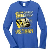 Uh1 Huey Helicopter 1st Cavalry Division Vietnam Veteran Ladies Long Sleeve Shirt