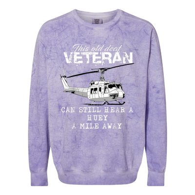 Uh1 Huey Helicopter Army Aviationveteran Colorblast Crewneck Sweatshirt