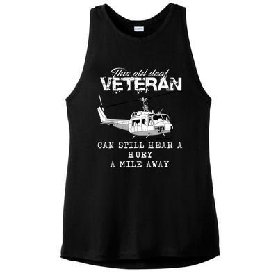 Uh1 Huey Helicopter Army Aviationveteran Ladies PosiCharge Tri-Blend Wicking Tank