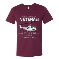 Uh1 Huey Helicopter Army Aviationveteran V-Neck T-Shirt