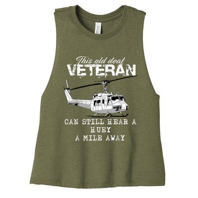 Uh1 Huey Helicopter Army Aviationveteran Women's Racerback Cropped Tank