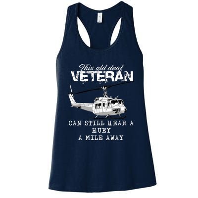 Uh1 Huey Helicopter Army Aviationveteran Women's Racerback Tank