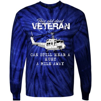 Uh1 Huey Helicopter Army Aviationveteran Tie-Dye Long Sleeve Shirt