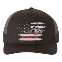 UH1 Huey Helicopter USA American Flag Helicopter Pilot Gifts Yupoong Adult 5-Panel Trucker Hat