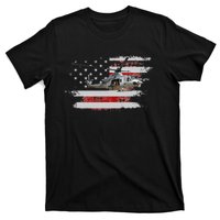 UH1 Huey Helicopter USA American Flag Helicopter Pilot Gifts T-Shirt