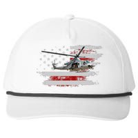 UH1 Huey Helicopter USA American Flag Helicopter Pilot Gifts Snapback Five-Panel Rope Hat