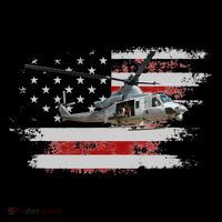 UH1 Huey Helicopter USA American Flag Helicopter Pilot Gifts Flatbill Hat