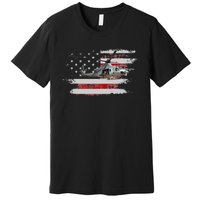 UH1 Huey Helicopter USA American Flag Helicopter Pilot Gifts Premium T-Shirt