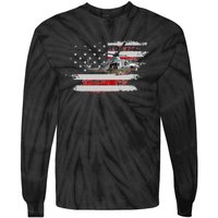 UH1 Huey Helicopter USA American Flag Helicopter Pilot Gifts Tie-Dye Long Sleeve Shirt