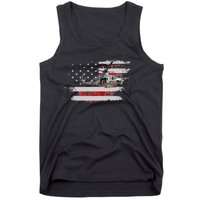 UH1 Huey Helicopter USA American Flag Helicopter Pilot Gifts Tank Top