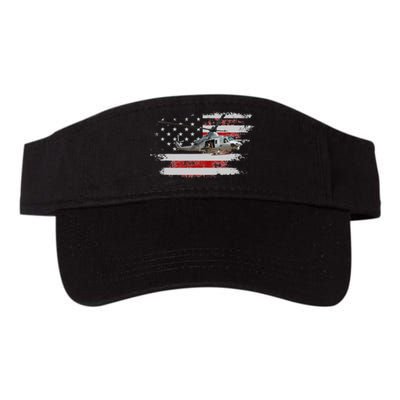 UH1 Huey Helicopter USA American Flag Helicopter Pilot Gifts Valucap Bio-Washed Visor