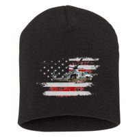 UH1 Huey Helicopter USA American Flag Helicopter Pilot Gifts Short Acrylic Beanie