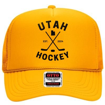 Utah Hockey Hockey In Utah High Crown Mesh Back Trucker Hat