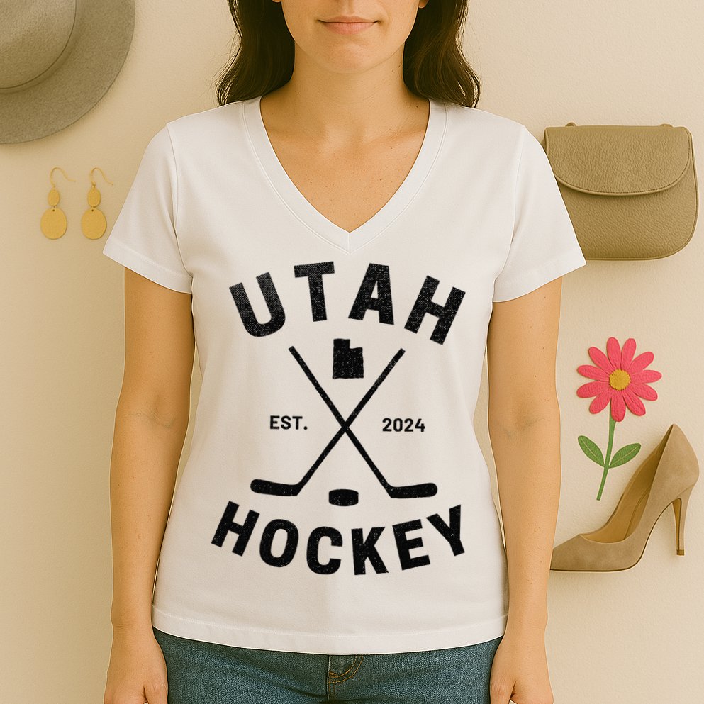 Utah Hockey Hockey In Utah Women's V-Neck T-Shirt