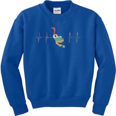 Underwater Hockey Heartbeat Retro Ecg Ekg Meaningful Gift Kids Sweatshirt