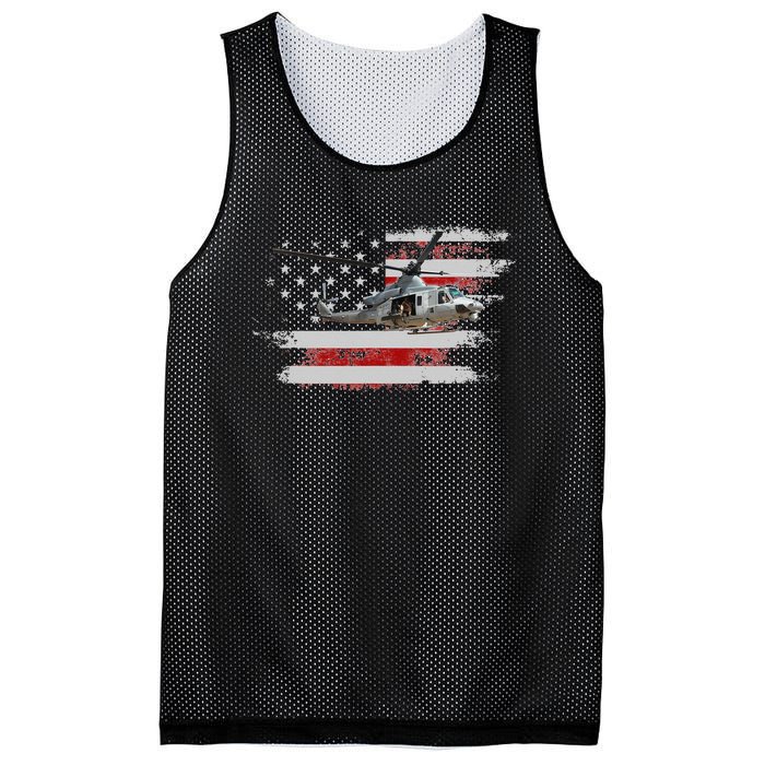 UH-1 Huey Helicopter American Flag Veteran Mesh Reversible Basketball Jersey Tank