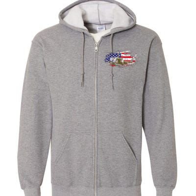 UH1 Huey Helicopter American Flag USA Pilot Vietnam Veteran Full Zip Hoodie