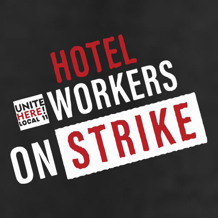 Unite Here Local 11 Hotel Workers On Strike Golf Towel