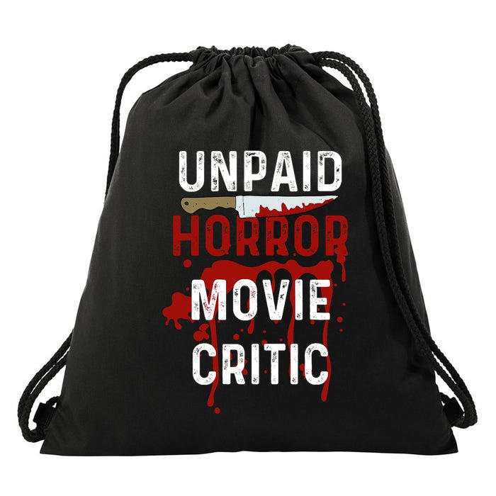 Unpaid Horror Movie Critic Serial Killer True Crime Lover Drawstring Bag