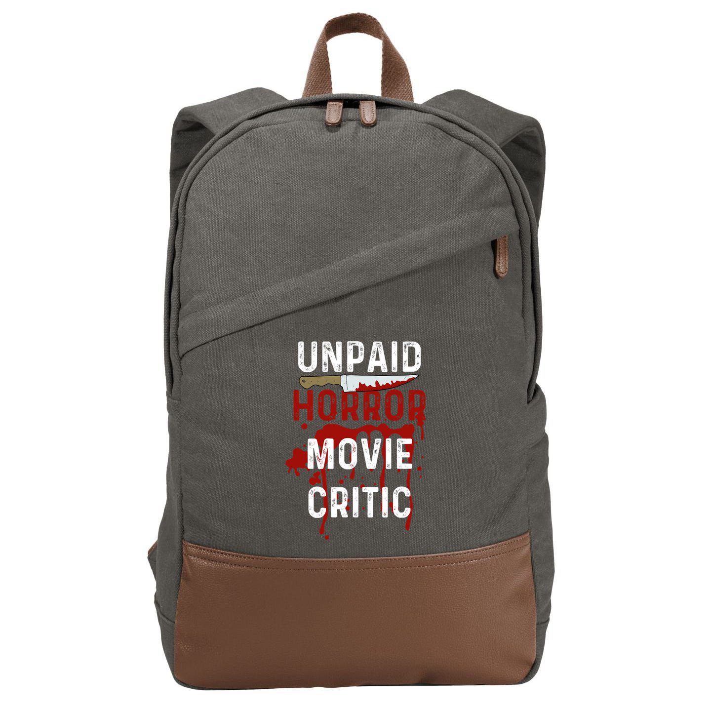 Unpaid Horror Movie Critic Serial Killer True Crime Lover Cotton Canvas Backpack