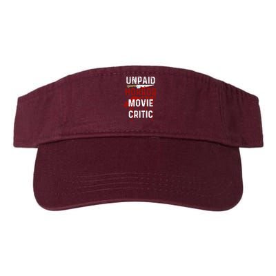 Unpaid Horror Movie Critic Serial Killer True Crime Lover Valucap Bio-Washed Visor