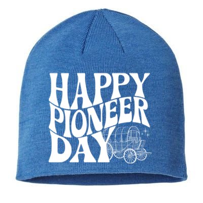 Utah Happy Pioneer Day Groovy Gift Sustainable Beanie