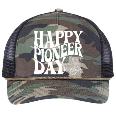 Utah Happy Pioneer Day Groovy Gift Retro Rope Trucker Hat Cap