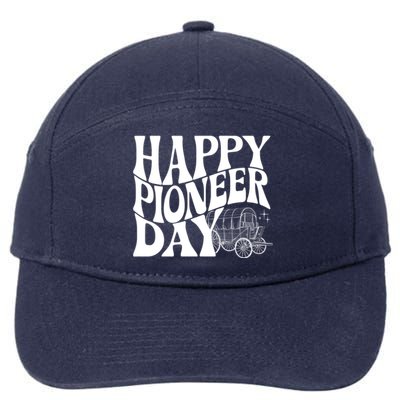 Utah Happy Pioneer Day Groovy Gift 7-Panel Snapback Hat