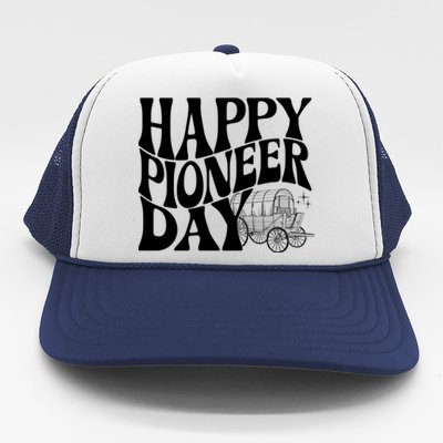 Utah Happy Pioneer Day Groovy Gift Trucker Hat