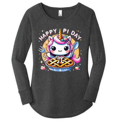 Unicorn Happy Pi Day Spiral Pi Math Funny Pi Day 3.14 Women's Perfect Tri Tunic Long Sleeve Shirt