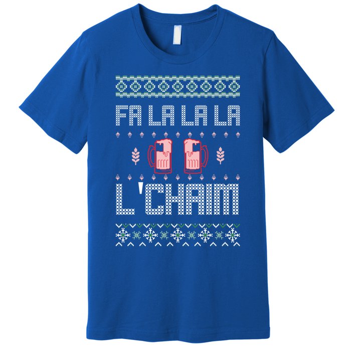 Ugly Hanukkah Party Funny Xmas Chrismukkah LChaim Funny Gift Premium T-Shirt