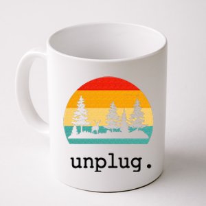 Unplug. Hiking Retro Nature Summer Vacation Hiker Coffee Mug