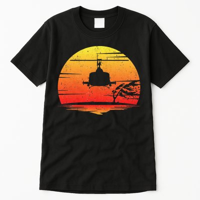 Uh1 Huey Retro Helicopter Vintage Style Vietnam Chopper Tall T-Shirt
