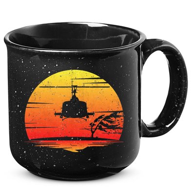 Uh1 Huey Retro Helicopter Vintage Style Vietnam Chopper 15oz Campfire Ceramic Mug