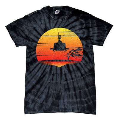 Uh1 Huey Retro Helicopter Vintage Style Vietnam Chopper Tie-Dye T-Shirt