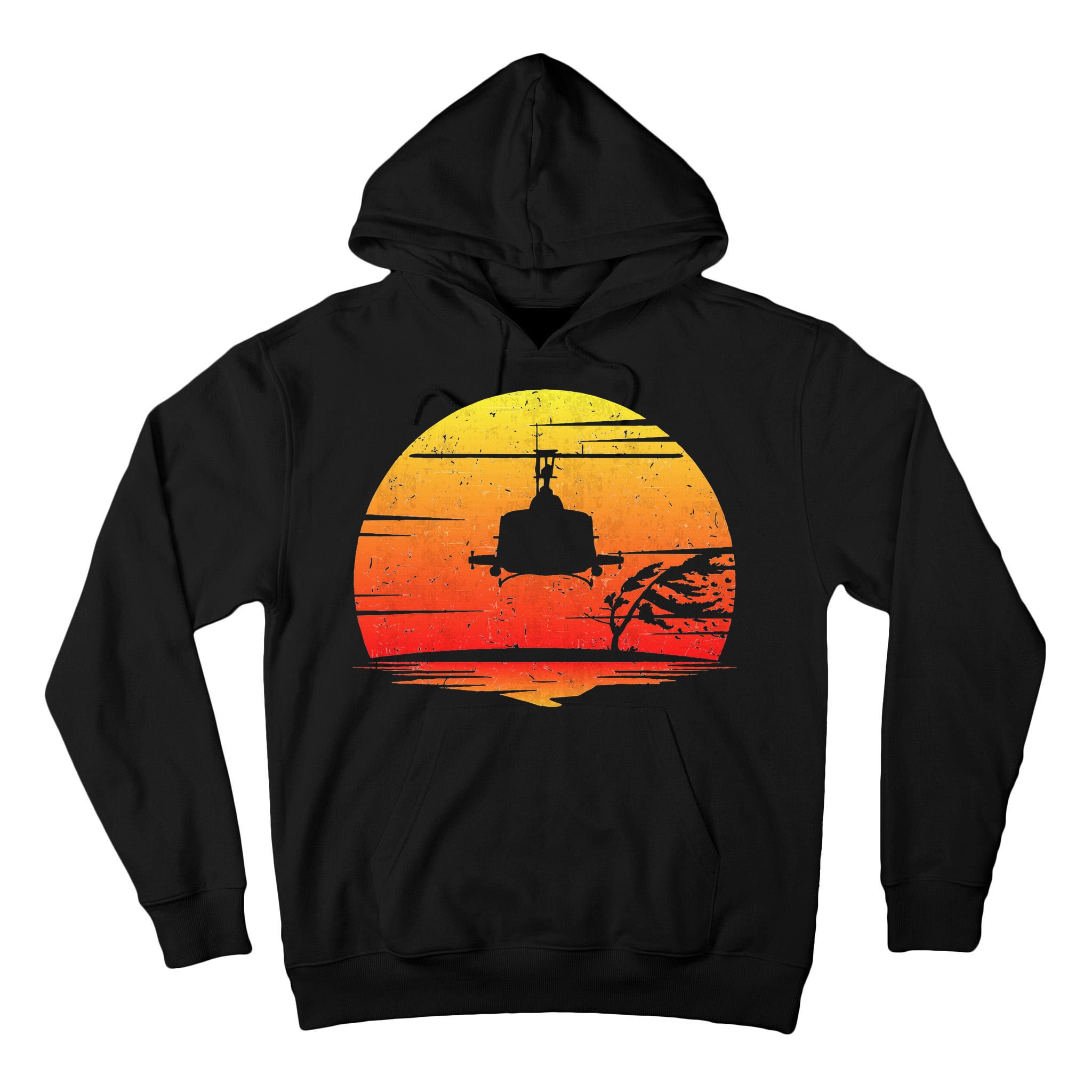 Uh1 Huey Retro Helicopter Vintage Style Vietnam Chopper Tall Hoodie