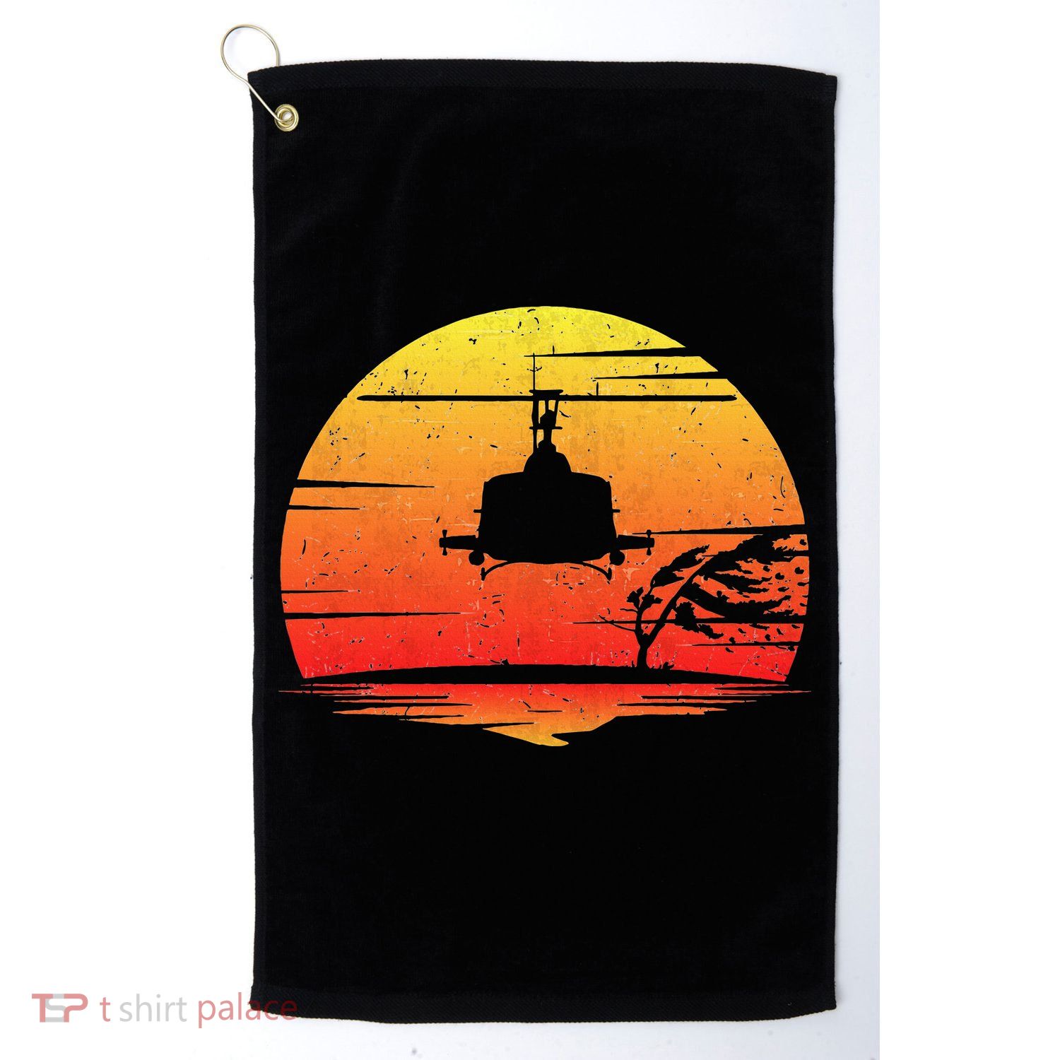 Uh1 Huey Retro Helicopter Vintage Style Vietnam Chopper Golf Towel